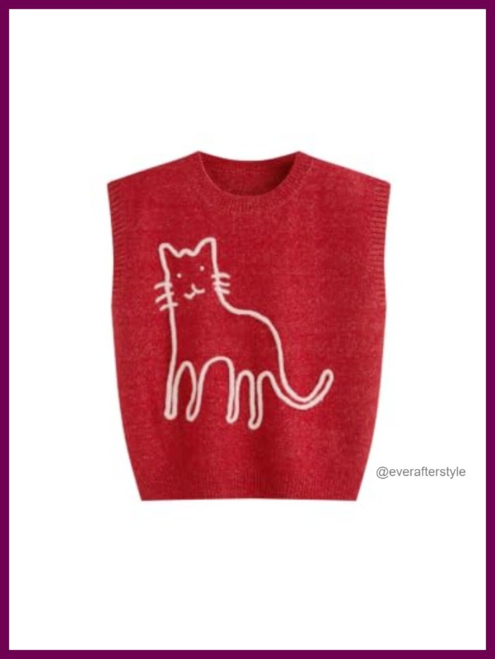Cider Cat Color-Block Wool Blend Cropped Sweater Vest Sleeveless